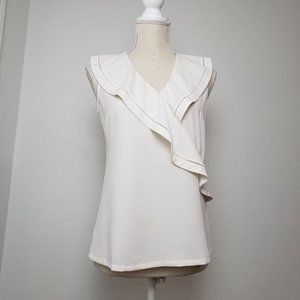Ann Taylor P cream/ white blouse 2P
